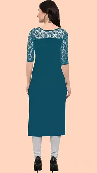 Stylish Turquoise Crepe Kurtas For Women-thumb2