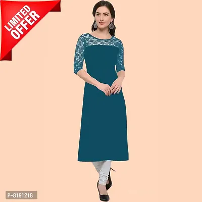 Stylish Turquoise Crepe Kurtas For Women