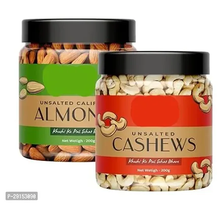 Natural Dry Fruit Almond And Cashew 400gm Pack Of 2-thumb0