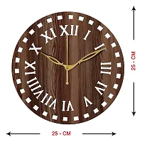 FRAVY 10 Inch MDF Wood Wall Clock for Home and Office (25Cm x 25Cm, Small Size, 011-Wenge)-thumb4