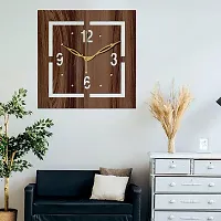 FRAVY 10 Inch MDF Wood Wall Clock for Home and Office (25Cm x 25Cm, Small Size, 037-Wenge)-thumb1