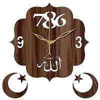 FRAVY 10 Inch MDF Wood Wall Clock for Home and Office (25Cm x 25Cm, Small Size, 042-Wenge)-thumb2