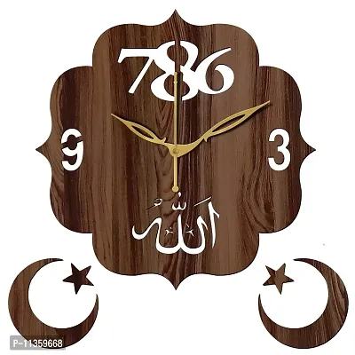 FRAVY 10 Inch MDF Wood Wall Clock for Home and Office (25Cm x 25Cm, Small Size, 042-Wenge)-thumb3