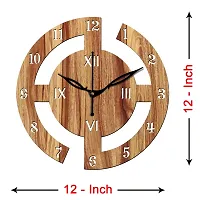 FRAVY 12"" Inch Prelam MDF Wood English Numeral Round Without Glass Wall Clock (Beige, 30cm x 30cm) - 27-thumb3