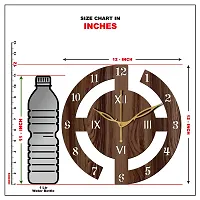 Freny Exim 12 Inch Wooden MDF English Numeral Round Wall Clock Without Glass (Brown, 30cm x 30cm) - 27-thumb4