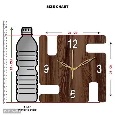 FRAVY 10 Inch MDF Wood Wall Clock for Home and Office (25Cm x 25Cm, Small Size, 051-Wenge)-thumb4