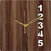 FRAVY 10 Inch MDF Wood Wall Clock for Home and Office (25Cm x 25Cm, Small Size, 024-Wenge)-thumb1