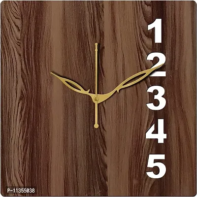 FRAVY 10 Inch MDF Wood Wall Clock for Home and Office (25Cm x 25Cm, Small Size, 024-Wenge)-thumb2