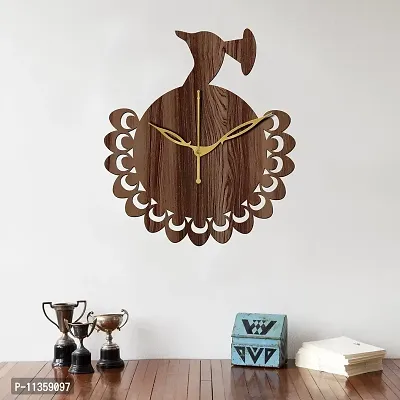 FRAVY 10 Inch MDF Wood Wall Clock for Home and Office (25Cm x 25Cm, Small Size, 035-Wenge)-thumb0