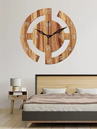 FRAVY 10 Inch MDF Wood Wall Clock for Home and Office (25Cm x 25Cm, Small Size, 027-Beige)-thumb3