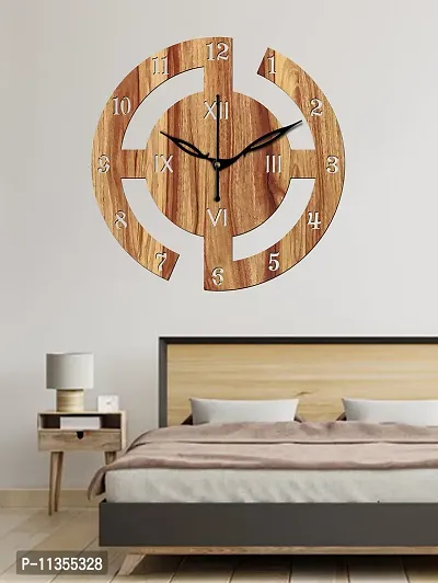 FRAVY 10 Inch MDF Wood Wall Clock for Home and Office (25Cm x 25Cm, Small Size, 027-Beige)-thumb4