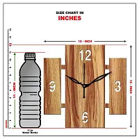 FRAVY 12"" Inch Prelam MDF Wood English Numeral Square Without Glass Wall Clock (Beige, 30cm x 30cm) - 14-thumb4