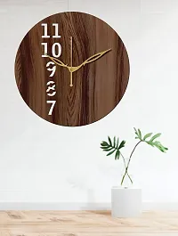 FRAVY 10 Inch MDF Wood Wall Clock for Home and Office (25Cm x 25Cm, Small Size, 025-Wenge)-thumb3