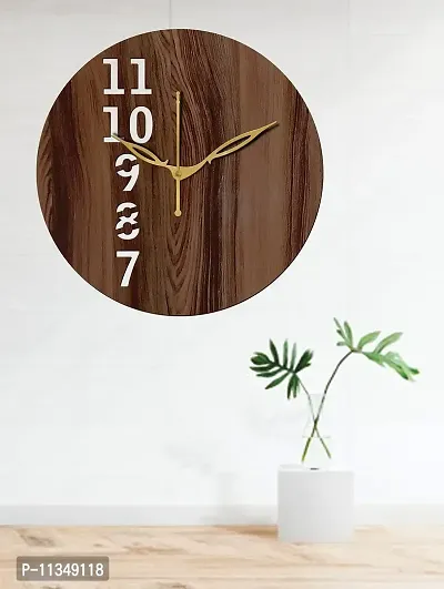 FRAVY 10 Inch MDF Wood Wall Clock for Home and Office (25Cm x 25Cm, Small Size, 025-Wenge)-thumb4