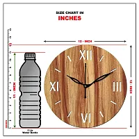 Freny Exim 12"" Inch Wooden MDF Roman Numeral Round Wall Clock Without Glass (Beige, 30cm x 30cm) - 12-thumb4