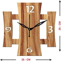 FRAVY 10 Inch MDF Wood Wall Clock for Home and Office (25Cm x 25Cm, Small Size, 015-Beige)-thumb2