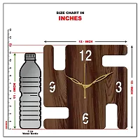 FRAVY 12"" Inch Prelam MDF Wood English Numeral Swastik Square Without Glass Wall Clock (Brown, 30cm x 30cm) - 52-thumb4