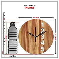 FRAVY 12"" Inch Prelam MDF Wood English Numeral Round Without Glass Wall Clock (Beige, 30cm x 30cm) - 23-thumb4