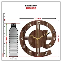 FRAVY 12"" Inch Prelam MDF Wood English Numeral Round Without Glass Wall Clock (Brown, 30cm x 30cm) - 13-thumb4