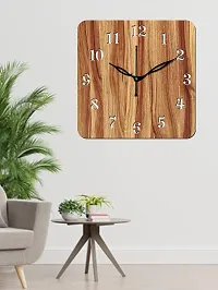 FRAVY 10 Inch MDF Wood Wall Clock for Home and Office (25Cm x 25Cm, Small Size, 022-Beige)-thumb3