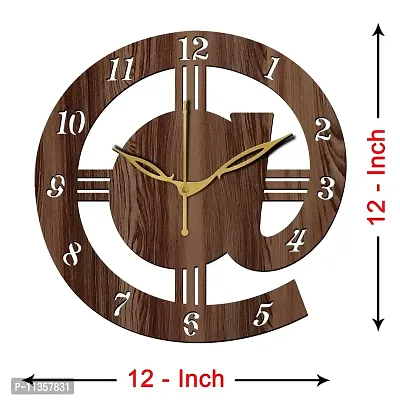 Freny Exim 12"" Inch Wooden MDF English Numeral Round Wall Clock Without Glass (Brown, 30cm x 30cm) - 13-thumb4