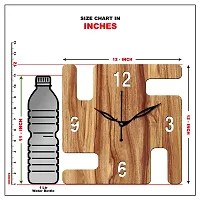 FRAVY 12"" Inch Prelam MDF Wood English Numeral Swastik Square Without Glass Wall Clock (Beige, 30cm x 30cm) - 52-thumb4