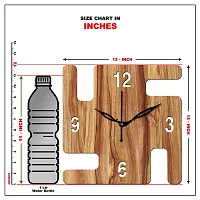 FRAVY 12"" Inch Prelam MDF Wood English Numeral Swastik Square Without Glass Wall Clock (Beige, 30cm x 30cm) - 53-thumb4