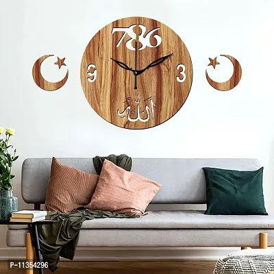 Freny Exim 10"" Inch Wooden Wall Clock (Beige, Small Size, 25cm x 25cm)-044-thumb2