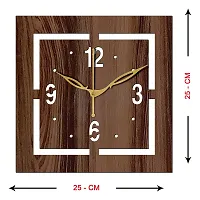 FRAVY 10 Inch MDF Wood Wall Clock for Home and Office (25Cm x 25Cm, Small Size, 037-Wenge)-thumb3