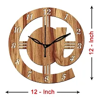 FRAVY 12"" Inch Prelam MDF Wood English Numeral Round Without Glass Wall Clock (Beige, 30cm x 30cm) - 13-thumb3