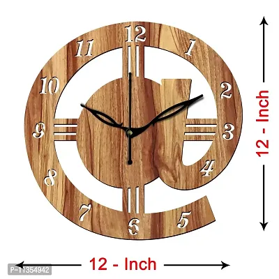 FRAVY 12"" Inch Prelam MDF Wood English Numeral Round Without Glass Wall Clock (Beige, 30cm x 30cm) - 13-thumb4