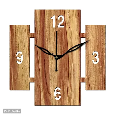 FRAVY 10 Inch MDF Wood Wall Clock for Home and Office (25Cm x 25Cm, Small Size, 014-Beige)-thumb3