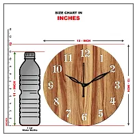 Freny Exim 12"" Inch Wooden MDF English Numeral 4 Butterfly Round Wall Clock Without Glass (Beige, 30cm x 30cm) - 1-thumb4