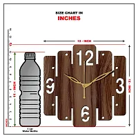 FRAVY 12"" Inch Prelam MDF Wood English Numeral Square Without Glass Wall Clock (Brown, 30cm x 30cm) - 4-thumb4