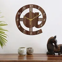 FRAVY 12"" Inch Prelam MDF Wood English Numeral Round Without Glass Wall Clock (Brown, 30cm x 30cm) - 13-thumb2