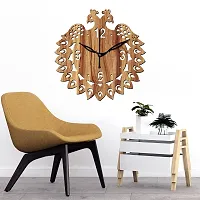 FRAVY 10 Inch MDF Wood Wall Clock for Home and Office (25Cm x 25Cm, Small Size, 046-Beige)-thumb4