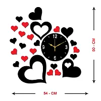 Freny Exim Black Red MDF Wooden Wall Clock for Home Office (50cm x 54cm)-101-thumb3