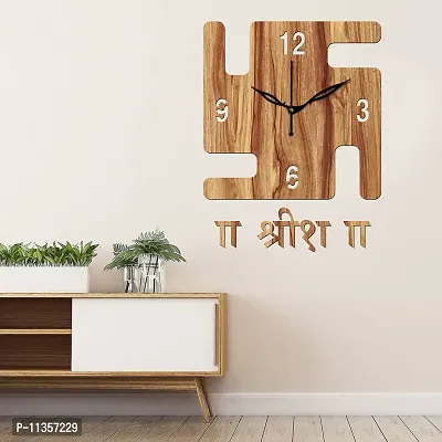 FRAVY 10 Inch MDF Wood Wall Clock for Home and Office (25Cm x 25Cm, Small Size, 053-Beige)