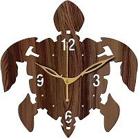 FRAVY 10 Inch MDF Wood Wall Clock for Home and Office (25Cm x 25Cm, Small Size, 029-Wenge)-thumb1