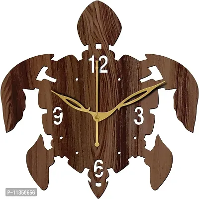 FRAVY 10 Inch MDF Wood Wall Clock for Home and Office (25Cm x 25Cm, Small Size, 029-Wenge)-thumb2