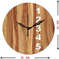 FRAVY 10 Inch MDF Wood Wall Clock for Home and Office (25Cm x 25Cm, Small Size, 023-Beige)-thumb2