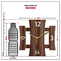 Freny Exim 12"" Inch Wooden MDF English Numeral Square Wall Clock Without Glass (Brown, 30cm x 30cm) - 15-thumb4