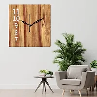 FRAVY 10 Inch MDF Wood Wall Clock for Home and Office (25Cm x 25Cm, Small Size, 026-Beige)-thumb4