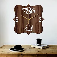 FRAVY 10 Inch MDF Wood Wall Clock for Home and Office (25Cm x 25Cm, Small Size, 041-Wenge)-thumb1