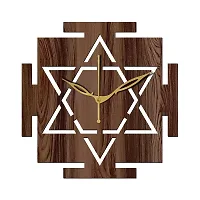 FRAVY 12"" Inch Prelam MDF Wood Vastu Square Without Glass Wall Clock (Brown, 30cm x 30cm) - 33-thumb1