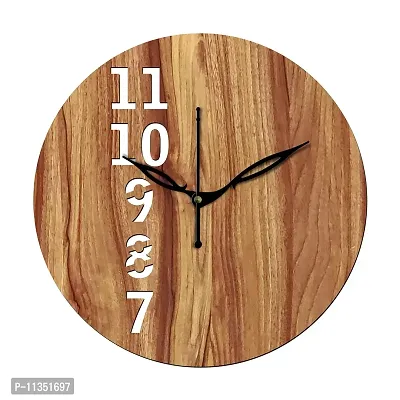 Freny Exim 10"" Inch Wooden Wall Clock (Beige, Small Size, 25cm x 25cm)-025