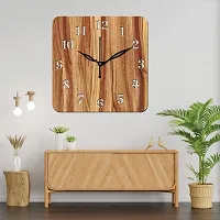 FRAVY 10 Inch MDF Wood Wall Clock for Home and Office (25Cm x 25Cm, Small Size, 022-Beige)-thumb4