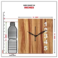 Freny Exim 12"" Inch Wooden MDF English Numeral Square Wall Clock Without Glass (Beige, 30cm x 30cm) - 24-thumb4