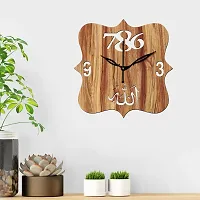 Freny Exim 12"" Inch Wooden MDF Allah with 786 Square Wall Clock Without Glass (Beige, 30cm x 30cm) - 41-thumb1