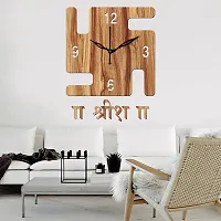 FRAVY 10 Inch MDF Wood Wall Clock for Home and Office (25Cm x 25Cm, Small Size, 053-Beige)-thumb2